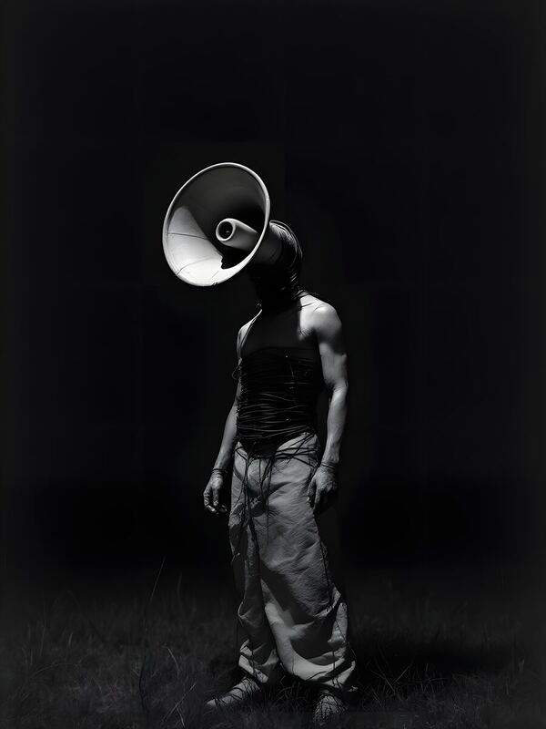 Self-portrait chosen by Frank: Black and white photograph